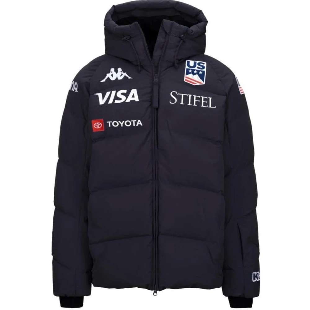 Kappa Navy Puffer Jacket with Emblems US ski team